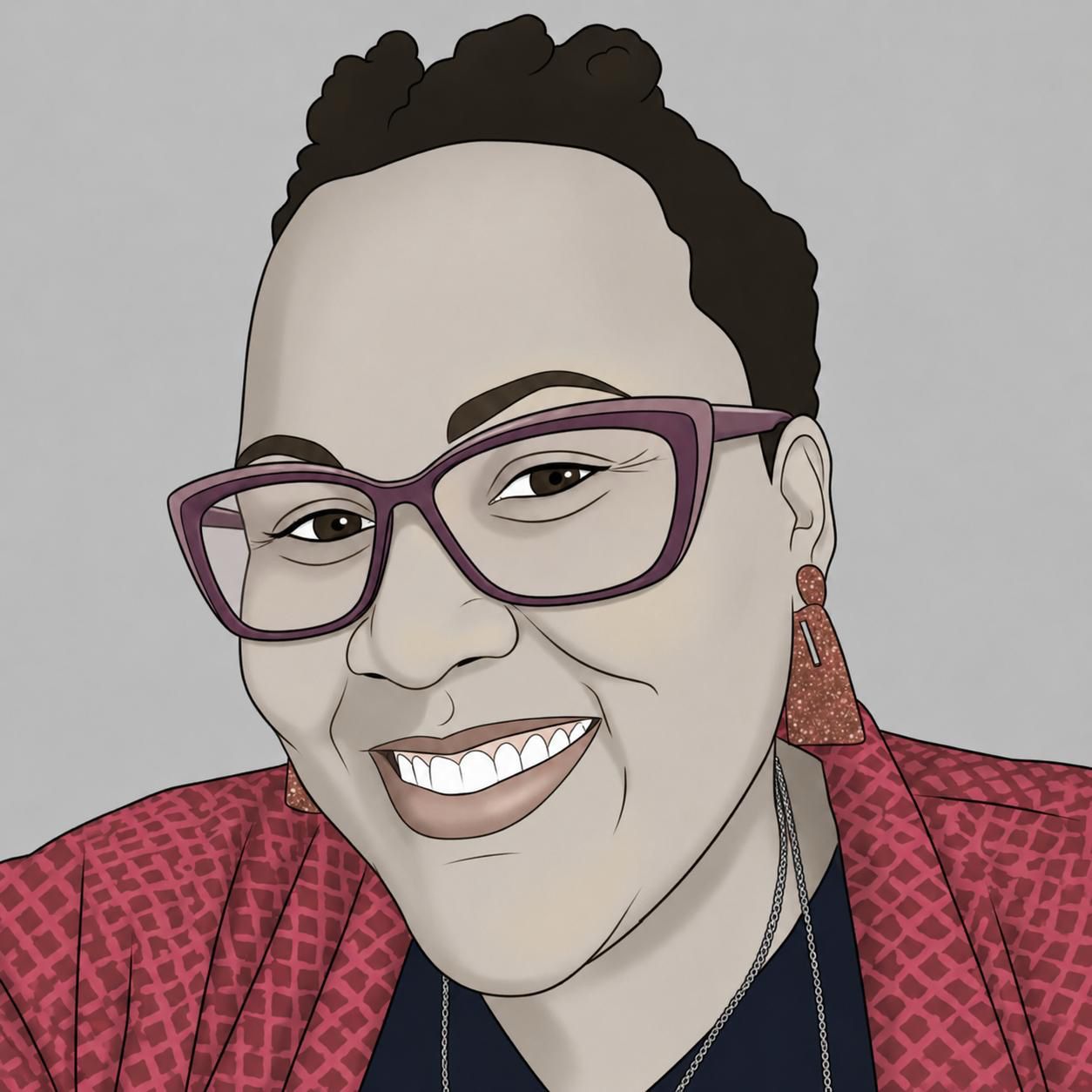 Portrait illustré de Giselle Archange, assistante sociale et formatrice LSF
